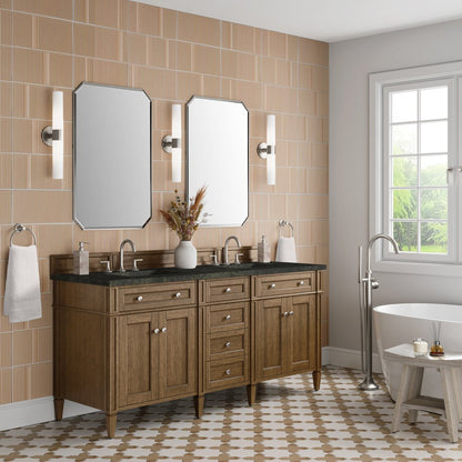 James Martin - Brittany 72" Double Vanity, Saddle Brown, w/ 3 CM Phantome Eclos Top - 650-V72-SBR-3PHT view 4