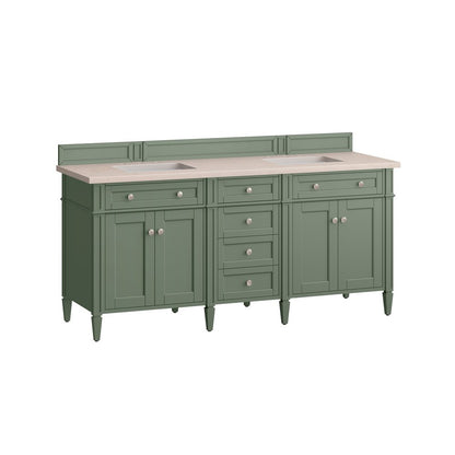 James Martin - Brittany 72" Double Vanity, Smokey Celadon w/ 3 CM Eternal Marfil Top - 650-V72-SC-3EMR view 8