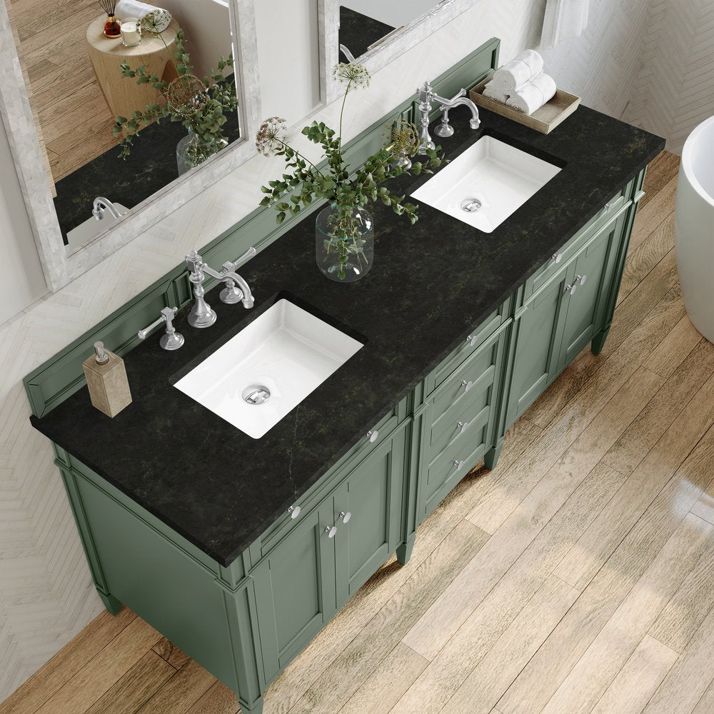 James Martin - Brittany 72" Double Vanity, Smokey Celadon, w/ 3 CM Phantome Eclos Top - 650-V72-SC-3PHT view 6