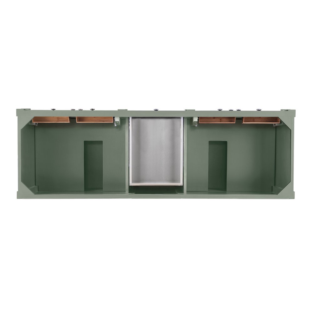 James Martin - Brittany 72" Double Vanity, Smokey Celadon w/ 3 CM Victorian Silver Top w/FreePower Wireless Charger - 650-V72-SC-FVSL view 6