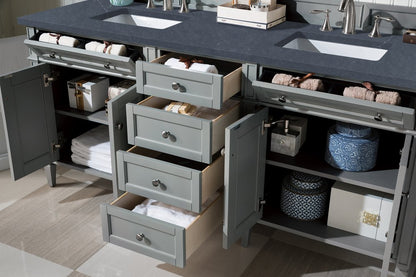 James Martin - Brittany 72" Double Vanity, Urban Gray w/ 3 CM Charcoal Soapstone Silestone Top - 650-V72-UGR-3CSP view 5
