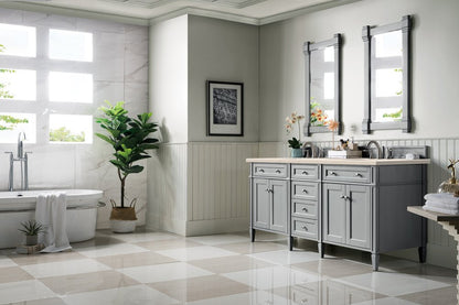 James Martin - Brittany 72" Double Vanity, Urban Gray w/ 3 CM Eternal Marfil Silestone Top - 650-V72-UGR-3EMR view 4