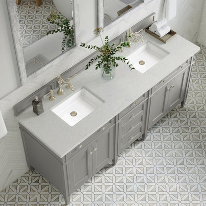 James Martin - Brittany 72" Double Vanity, Urban Gray w/ 3 CM Lime Delight Silestone Top - 650-V72-UGR-3LDL view 7