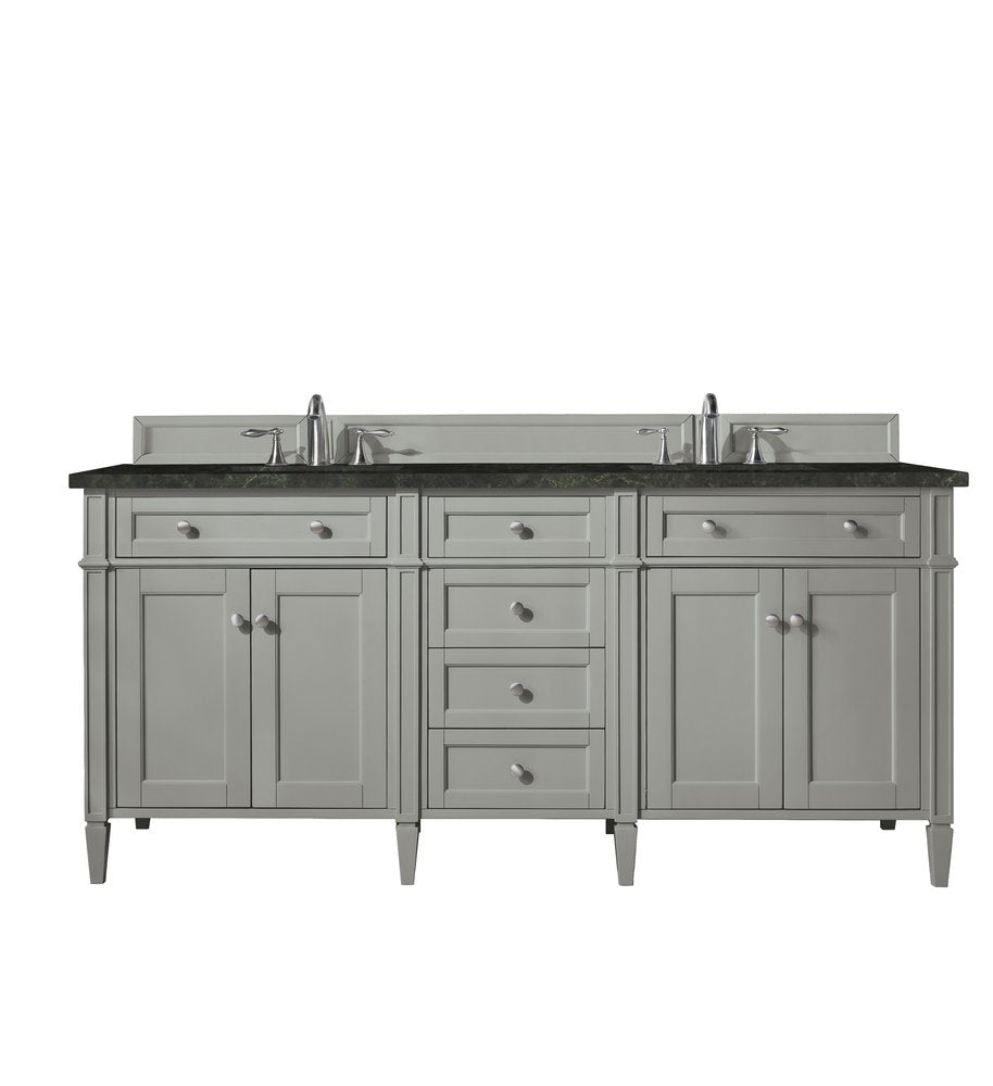 James Martin - Brittany 72" Double Vanity, Urban Gray, w/ 3 CM Phantome Eclos Top - 650-V72-UGR-3PHT view 1