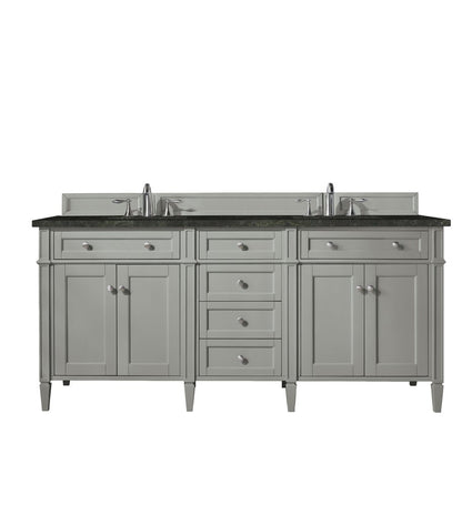 James Martin - Brittany 72" Double Vanity, Urban Gray, w/ 3 CM Phantome Eclos Top - 650-V72-UGR-3PHT view 1