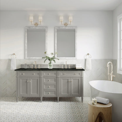 James Martin - Brittany 72" Double Vanity, Urban Gray, w/ 3 CM Phantome Eclos Top - 650-V72-UGR-3PHT view 3
