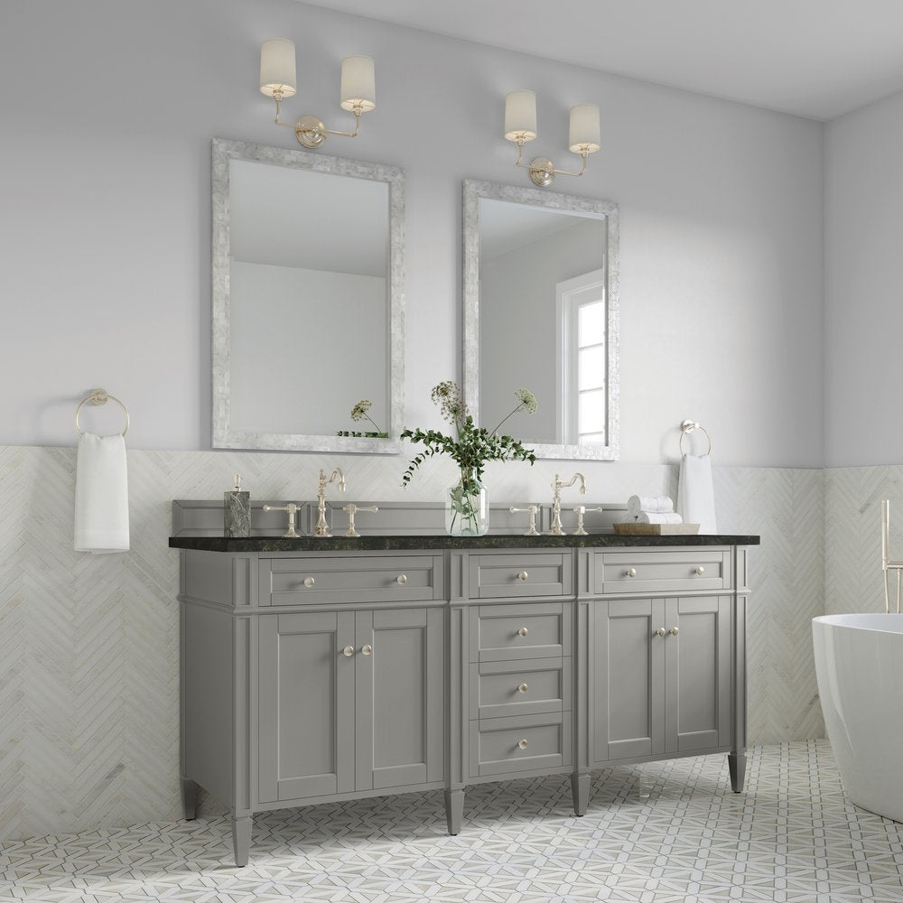 James Martin - Brittany 72" Double Vanity, Urban Gray, w/ 3 CM Phantome Eclos Top - 650-V72-UGR-3PHT view 4