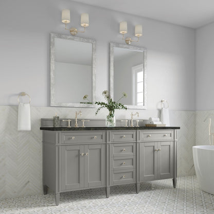James Martin - Brittany 72" Double Vanity, Urban Gray, w/ 3 CM Phantome Eclos Top - 650-V72-UGR-3PHT view 4