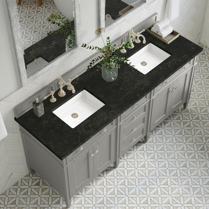 James Martin - Brittany 72" Double Vanity, Urban Gray, w/ 3 CM Phantome Eclos Top - 650-V72-UGR-3PHT view 6