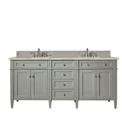 James Martin - Brittany 72" Double Vanity, Urban Gray, w/ 3 CM Tajnar Eclos Top w/FreePower Wireless Charger - 650-V72-UGR-FTJR view 1