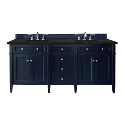 James Martin - Brittany 72" Double Vanity, Victory Blue, w/ 3 CM Phantome Eclos Top - 650-V72-VBL-3PHT view 1