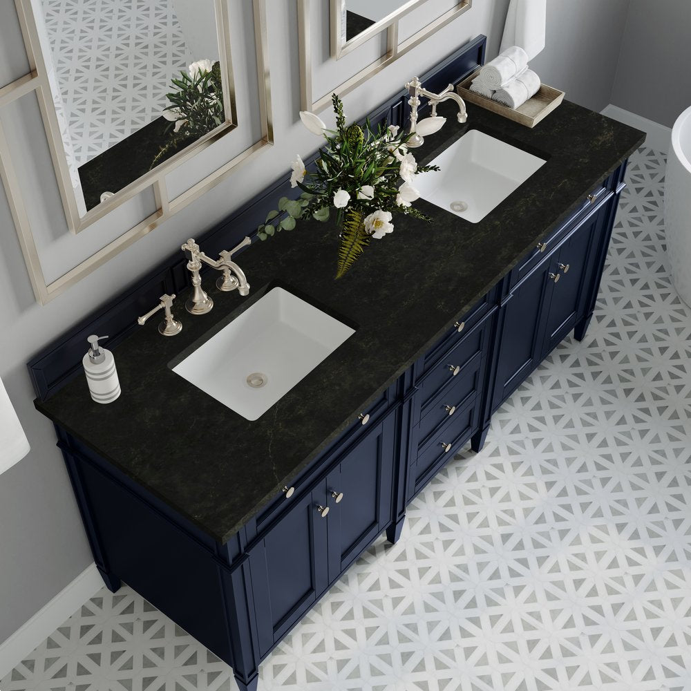 James Martin - Brittany 72" Double Vanity, Victory Blue, w/ 3 CM Phantome Eclos Top - 650-V72-VBL-3PHT view 6