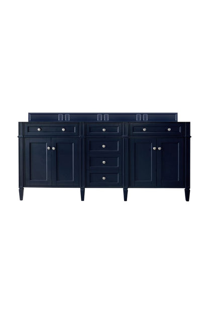 James Martin - Brittany 72" Double Vanity, Victory Blue, w/ 3 CM Siberian Silestone Top w/FreePower Wireless Charger - 650-V72-VBL-FSFR view 2