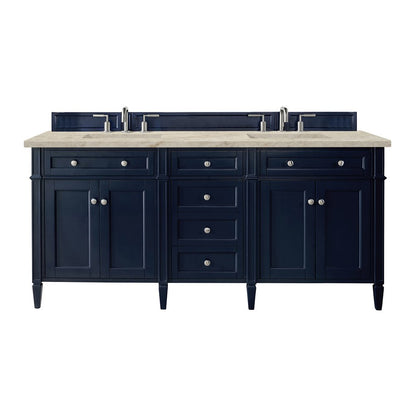 James Martin - Brittany 72" Double Vanity, Victory Blue, w/ 3 CM Tajnar Eclos Top - 650-V72-VBL-3TJR view 1