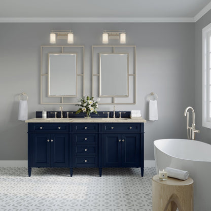 James Martin - Brittany 72" Double Vanity, Victory Blue, w/ 3 CM Tajnar Eclos Top w/FreePower Wireless Charger - 650-V72-VBL-FTJR view 3