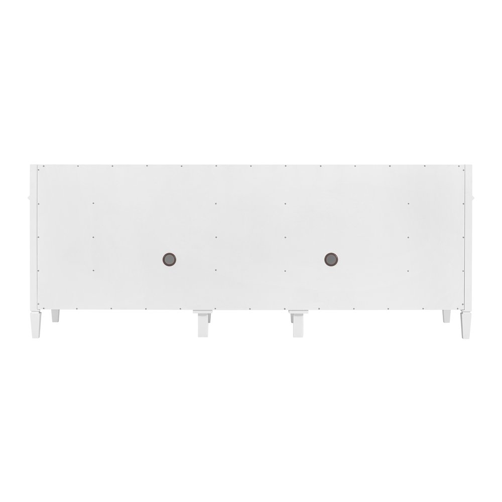 James Martin - Brittany 84" Double Vanity, Bright White w/ 3 CM Eternal Jasmine Pearl Top - 655-V84-BW-3EJP view 9