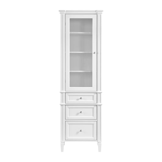 James Martin - Brittany Linen Cabinet, Bright White - 655-LC-BW view 1