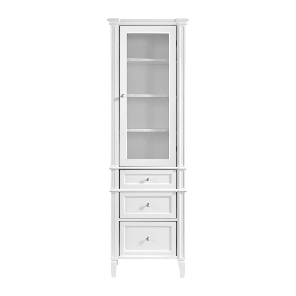 James Martin - Brittany Linen Cabinet, Bright White - 655-LC-BW view 2