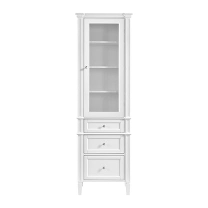 James Martin - Brittany Linen Cabinet, Bright White - 655-LC-BW view 2