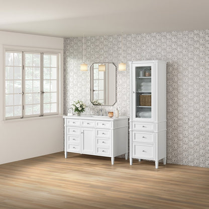 James Martin - Brittany Linen Cabinet, Bright White - 655-LC-BW view 5