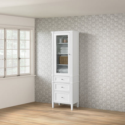 James Martin - Brittany Linen Cabinet, Bright White - 655-LC-BW view 6