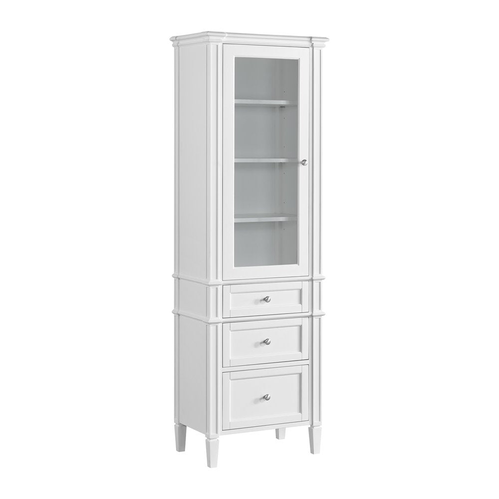 James Martin - Brittany Linen Cabinet, Bright White - 655-LC-BW view 9