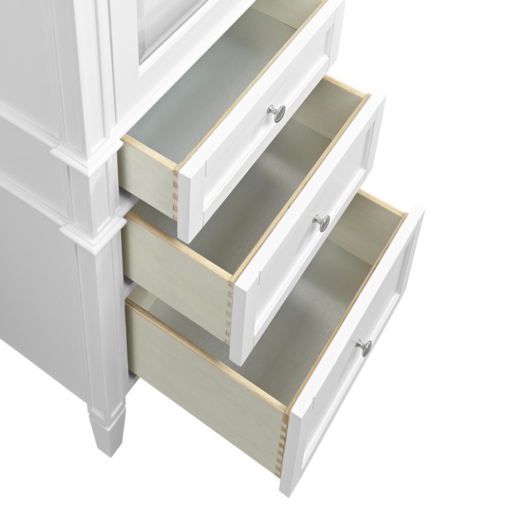 James Martin - Brittany Linen Cabinet, Bright White - 655-LC-BW view 11