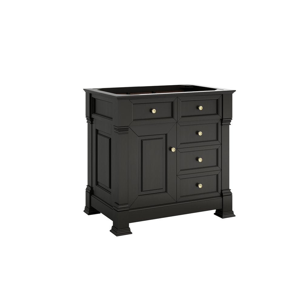 James Martin - Brookfield 36" Single Vanity, Black Onyx w/3 CM Charcoal Soapstone Silestone Top - 547-V36-BKO-3CSP view 2