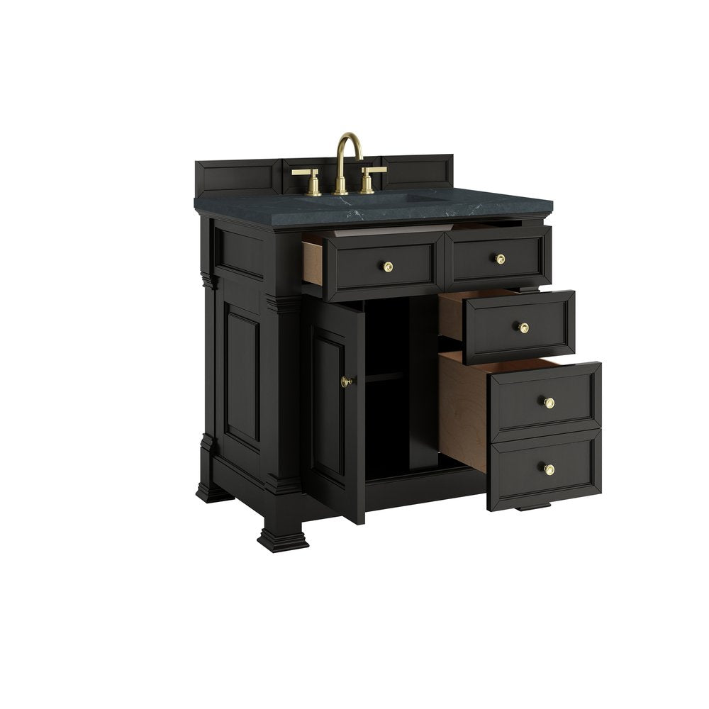 James Martin - Brookfield 36" Single Vanity, Black Onyx w/3 CM Charcoal Soapstone Silestone Top - 547-V36-BKO-3CSP view 8