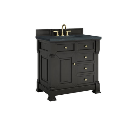 James Martin - Brookfield 36" Single Vanity, Black Onyx w/3 CM Charcoal Soapstone Silestone Top - 547-V36-BKO-3CSP view 10