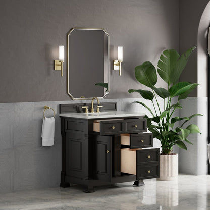 James Martin - Brookfield 36" Single Vanity, Black Onyx w/ 3 CM Lime Delight Silestone Top - 547-V36-BKO-3LDL view 5