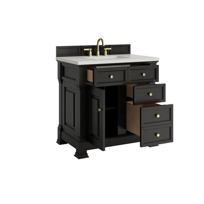 James Martin - Brookfield 36" Single Vanity, Black Onyx w/ 3 CM Lime Delight Silestone Top - 547-V36-BKO-3LDL view 8