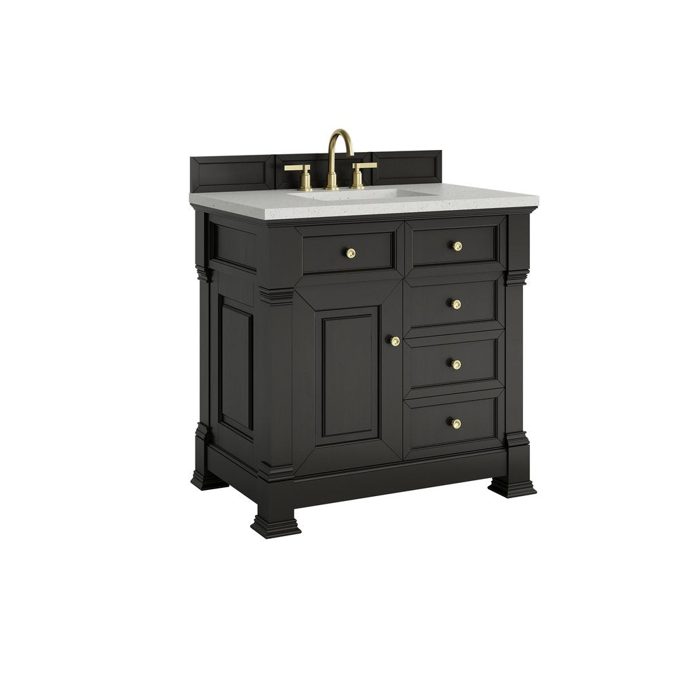 James Martin - Brookfield 36" Single Vanity, Black Onyx w/ 3 CM Lime Delight Silestone Top - 547-V36-BKO-3LDL view 10