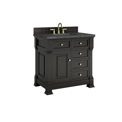 James Martin - Brookfield 36" Single Vanity, Black Onyx w/ 3 CM Parisien Bleu Silestone Top - 547-V36-BKO-3PBL view 10