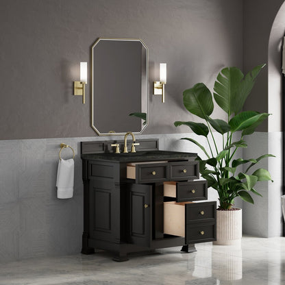 James Martin - Brookfield 36" Single Vanity, Black Onyx, w/ 3 CM Phantome Eclos Top - 547-V36-BKO-3PHT view 5
