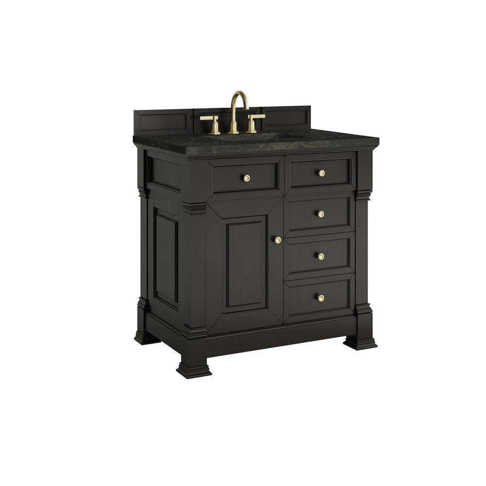 James Martin - Brookfield 36" Single Vanity, Black Onyx, w/ 3 CM Phantome Eclos Top - 547-V36-BKO-3PHT view 9