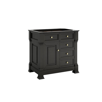 James Martin - Brookfield 36" Single Vanity, Black Onyx, w/ 3 CM Tajnar Eclos Top - 547-V36-BKO-3TJR view 2