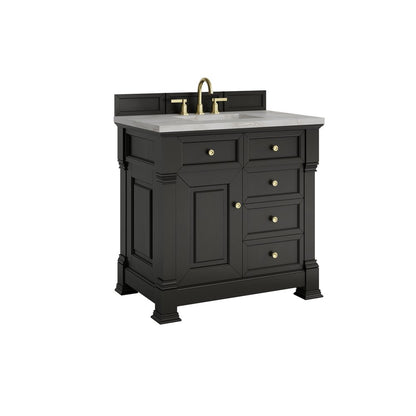 James Martin - Brookfield 36" Single Vanity, Black Onyx w/ 3 CM Victorian Silver Silestone Top - 547-V36-BKO-3VSL view 10