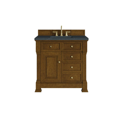 James Martin - Brookfield 36" Single Vanity, Honey Oak w/ 3 CM Charcoal Soapstone Silestone Top - 547-V36-HNO-3CSP view 1