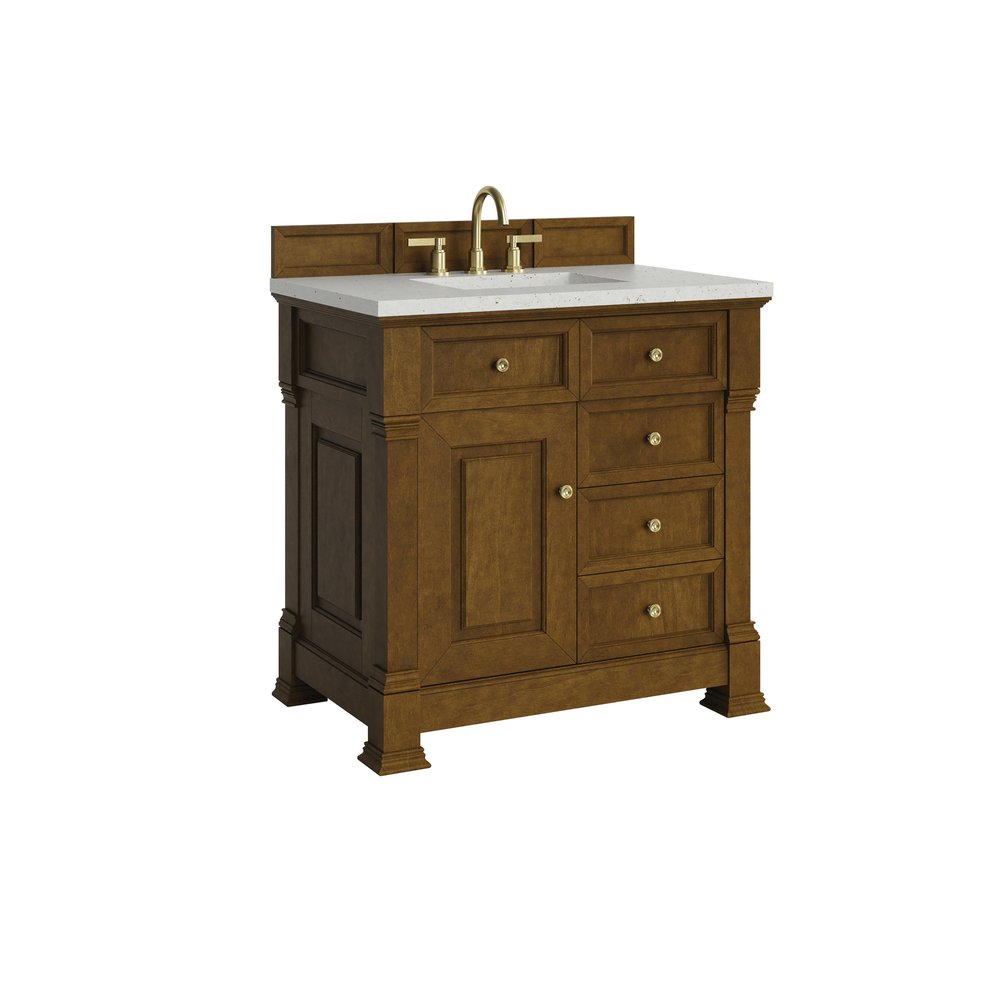 James Martin - Brookfield 36" Single Vanity, Honey Oak w/ 3 CM Lime Delight Silestone Top - 547-V36-HNO-3LDL view 10