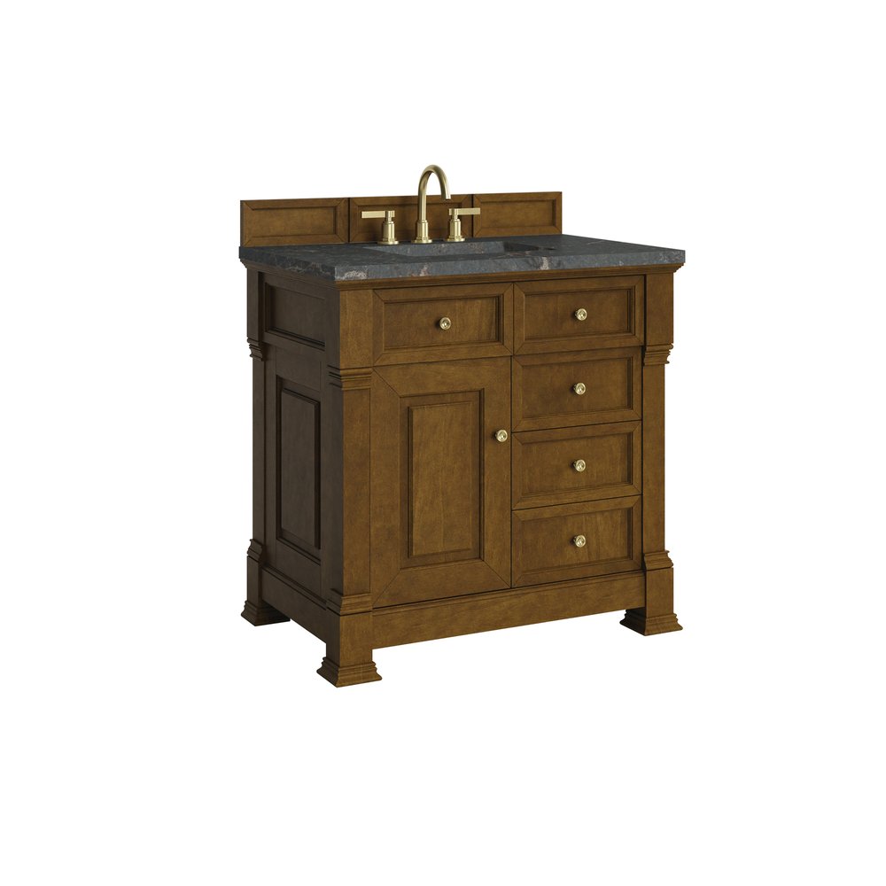 James Martin - Brookfield 36" Single Vanity, Honey Oak w/ 3 CM Parisien Bleu Silestone Top - 547-V36-HNO-3PBL view 10