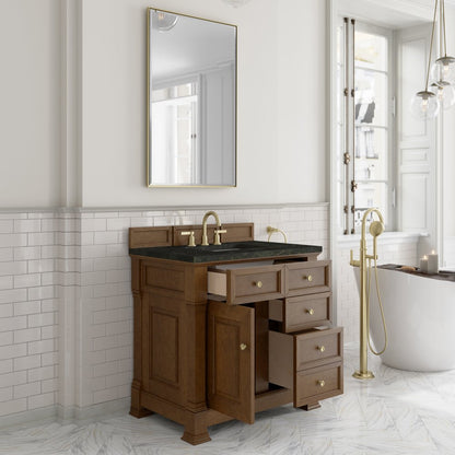 James Martin - Brookfield 36" Single Vanity, Honey Oak, w/ 3 CM Phantome Eclos Top - 547-V36-HNO-3PHT view 5