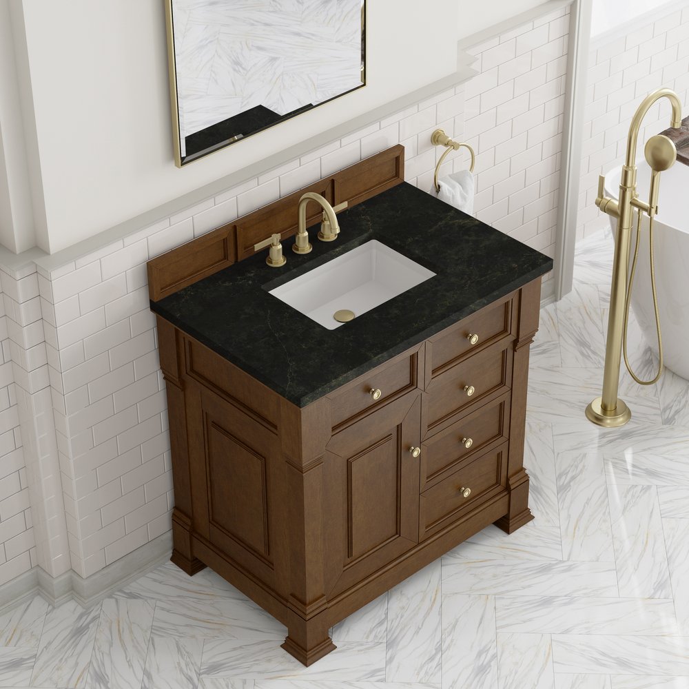 James Martin - Brookfield 36" Single Vanity, Honey Oak, w/ 3 CM Phantome Eclos Top - 547-V36-HNO-3PHT view 7