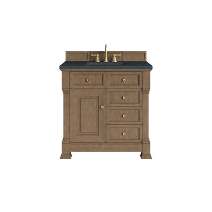 James Martin - Brookfield 36" Single Vanity, Pecan w/3 CM Charcoal Soapstone Silestone Top - 547-V36-PCN-3CSP view 1