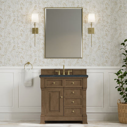 James Martin - Brookfield 36" Single Vanity, Pecan w/3 CM Charcoal Soapstone Silestone Top - 547-V36-PCN-3CSP view 3