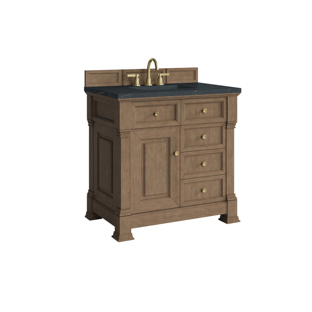 James Martin - Brookfield 36" Single Vanity, Pecan w/3 CM Charcoal Soapstone Silestone Top - 547-V36-PCN-3CSP view 10