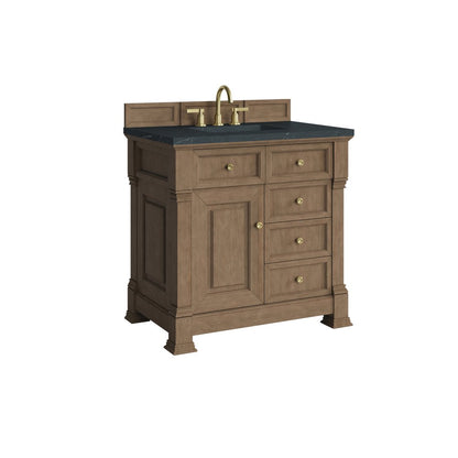 James Martin - Brookfield 36" Single Vanity, Pecan w/3 CM Charcoal Soapstone Silestone Top - 547-V36-PCN-3CSP view 10