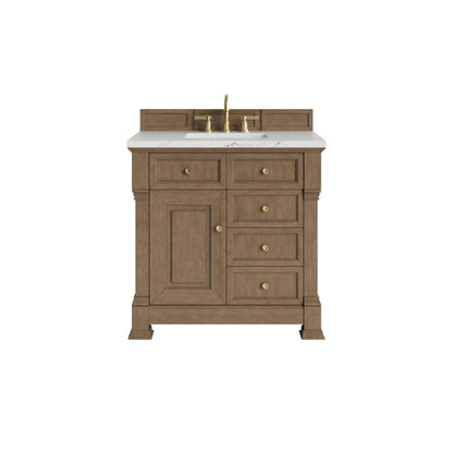 James Martin - Brookfield 36" Single Vanity, Pecan w/ 3 CM Ethereal Noctis Silestone Top - 547-V36-PCN-3ENC view 1
