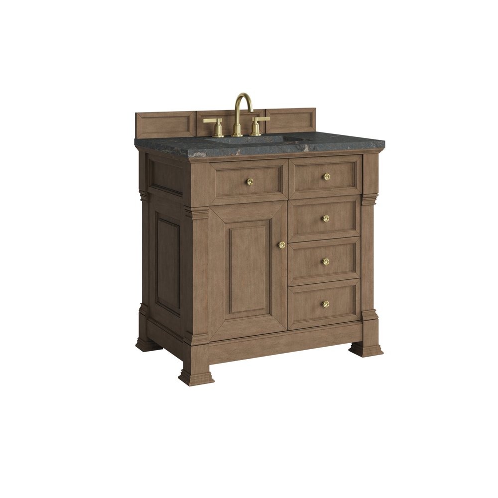 James Martin - Brookfield 36" Single Vanity, Pecan w/ 3 CM Parisien Bleu Silestone  Top - 547-V36-PCN-3PBL view 10