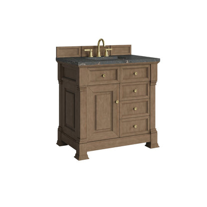 James Martin - Brookfield 36" Single Vanity, Pecan w/ 3 CM Parisien Bleu Silestone  Top - 547-V36-PCN-3PBL view 10